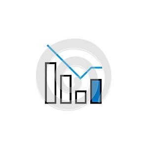 Vector graphic of Simple increase and decrease progress graph