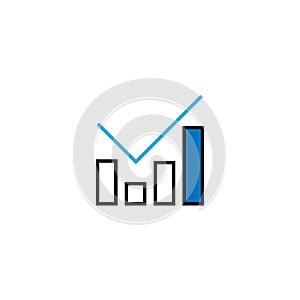 Vector graphic of Simple increase and decrease progress graph.