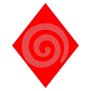 Vector graphic of a simple red diamonds playing card symbol. One out a set of four playing card suits