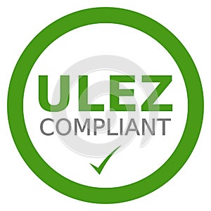 Vector graphic symbol to indicate a vehicle is ULEZ (Ultra low emission zone) compliant photo