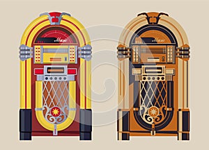 Vector graphic of vintage jukebox