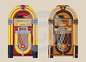 Vector graphic of vintage jukebox photo