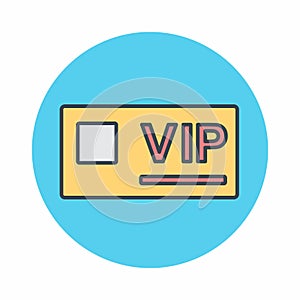 Vector Graphic of VIP Card - Color Mate Style - simple illustration. Editable stroke. Design template vector.outline style design.