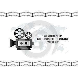 Vector graphic of world day for audiovisual heritage