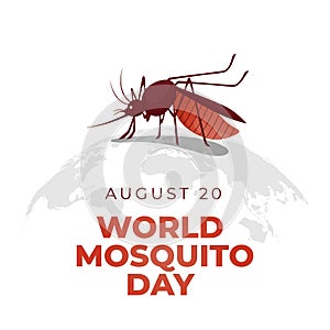 vector graphic of World Mosquito Day good for World Mosquito Day celebration. flat design. flyer design.flat illustration