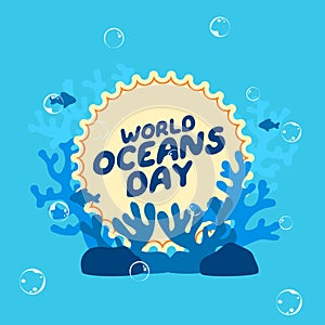 vector graphic of World Oceans Day good for World Oceans Day celebration. flat design. flyer design.flat illustration