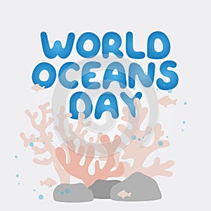 vector graphic of World Oceans Day ideal for World Oceans Day celebration