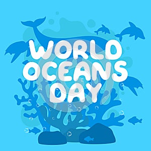 vector graphic of World Oceans Day ideal for World Oceans Day celebration