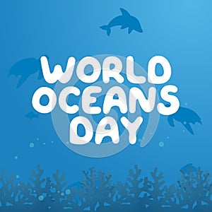 vector graphic of World Oceans Day ideal for World Oceans Day celebration