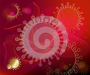 Vector graphics, background image of COVID-19 coronavirus