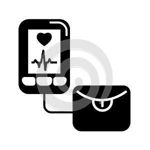 Vector graphics, blood pressure monitor icon.