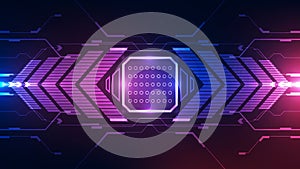 Vector graphics. chip processor speed technology background. vector illustration