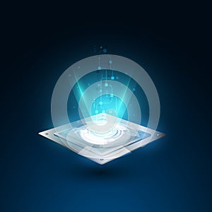 Vector graphics. chip processor speed technology background. vector illustration