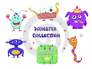 Vector graphics. Collection of monster characters.