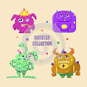 Vector graphics. Collection of monster characters.