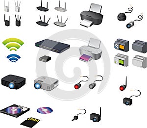 Vector graphics of computer network devices and industrial automation