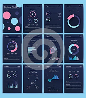 Vector graphics infographics with mobile phone. Template for creating mobile applications, workflow layout, diagram