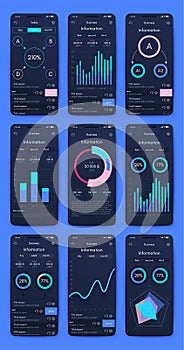 Vector graphics infographics with mobile phone. Template for creating mobile applications, workflow layout, diagram