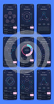 Vector graphics infographics with mobile phone. Template for creating mobile applications, workflow layout, diagram