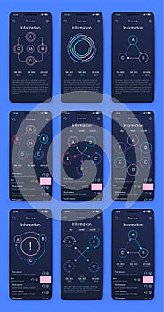 Vector graphics infographics with mobile phone. Template for creating mobile applications, workflow layout, diagram