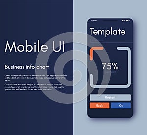 Vector graphics infographics with mobile phone. Template for creating mobile applications, workflow layout, diagram