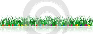 Vector Grass Illustration with easter eggs