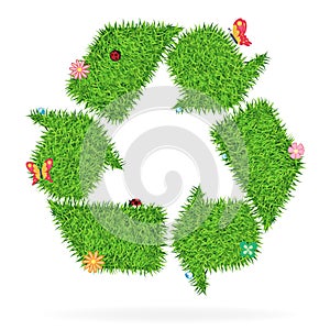 Vector grass recycle symbol