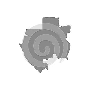 Vector gray map Gabon. Isolated vector Illustration. Black on Grey background. photo