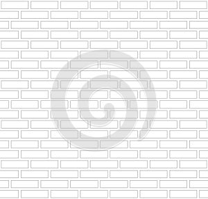 Vector gray and white outline border brick wall background. Old texture urban masonry. Vintage architecture block wallpaper. Retro