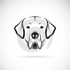 Vector of Great Dane dog head on white background. Pet. Animals.
