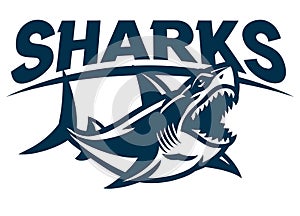 Great White Shark Mascot Logo