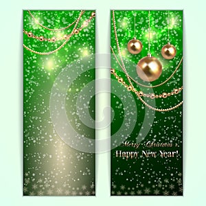 Vector green abstract Christmas and New Year