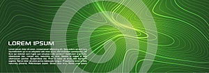 Vector green abstract lines flow fluid background. Can be used for posters, covers and placards