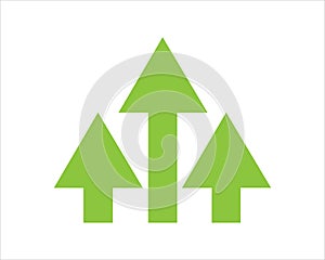 Vector green arrows up icon. Upload icon. upgrade sign. growth symbol. pointing arrow.