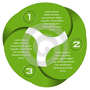 Vector green background of a three level circular scheme