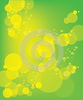 Vector green background with yellow bubble