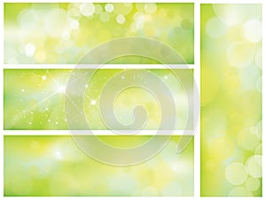 Vector green banners.