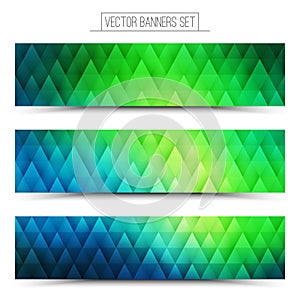 Vector Green Blue Web Banners Set