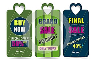 vector green color set of labels ,tags for Big sale