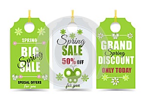 vector green color set of labels ,tags for Big Spring sale