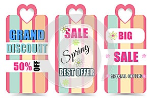 vector green color set of labels ,tags for Big Spring sale