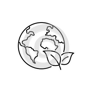 vector green earth planet. world ecology. nature global ecology vector illustration on white background