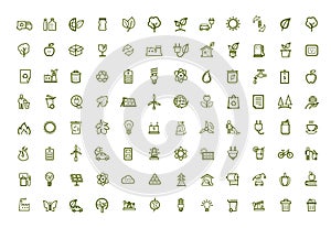 Vector green eco icons set