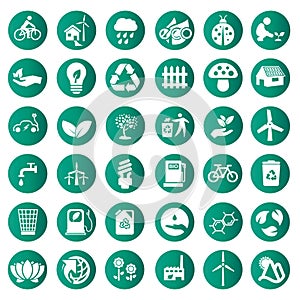 Vector green eco icons set