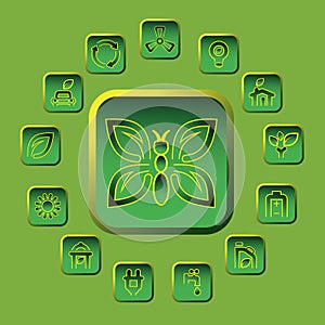 Vector green eco icons set