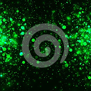 Vector green glowing light glitter background