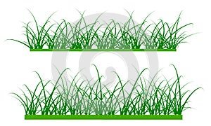 vector set green grass isolated on white background