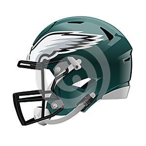 Vector green helmet of the American Football team. Philadelphia Eagles