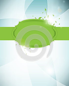 Vector green label futuristic background