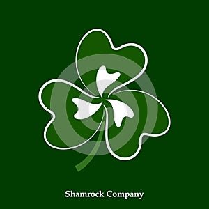 Vector Green Leaf Shamrock Icon. Happy Patrick Day